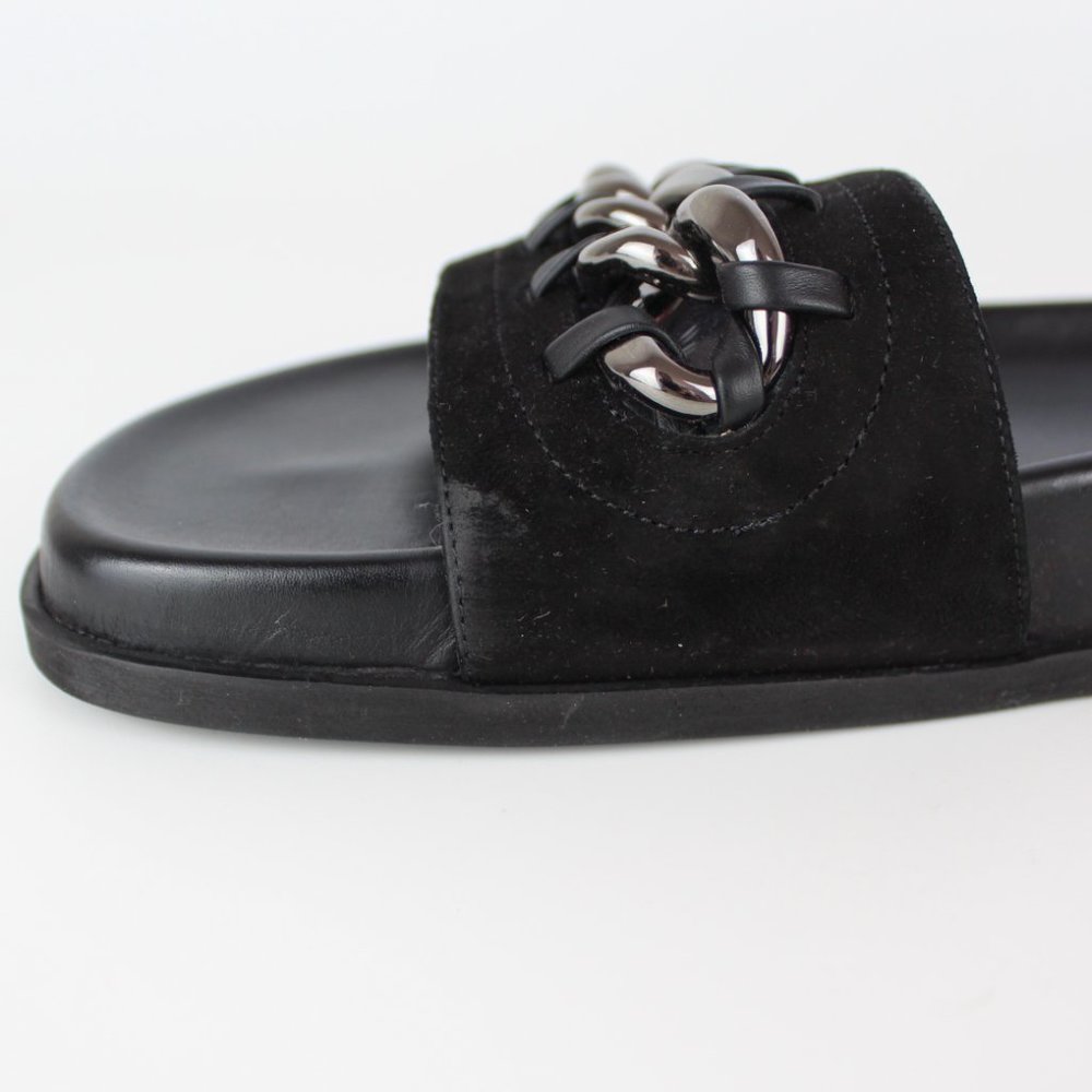 NEW VALENTINO GARAVANI Chain Slide Sandal, Black, EU 38.5 - Picture 9 of 16
